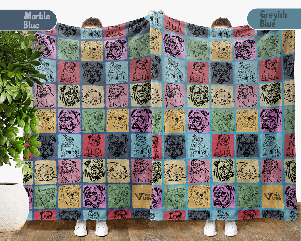 Vintage Bulldog Blanket – Easily Distracted Dog Lover Throw Gift