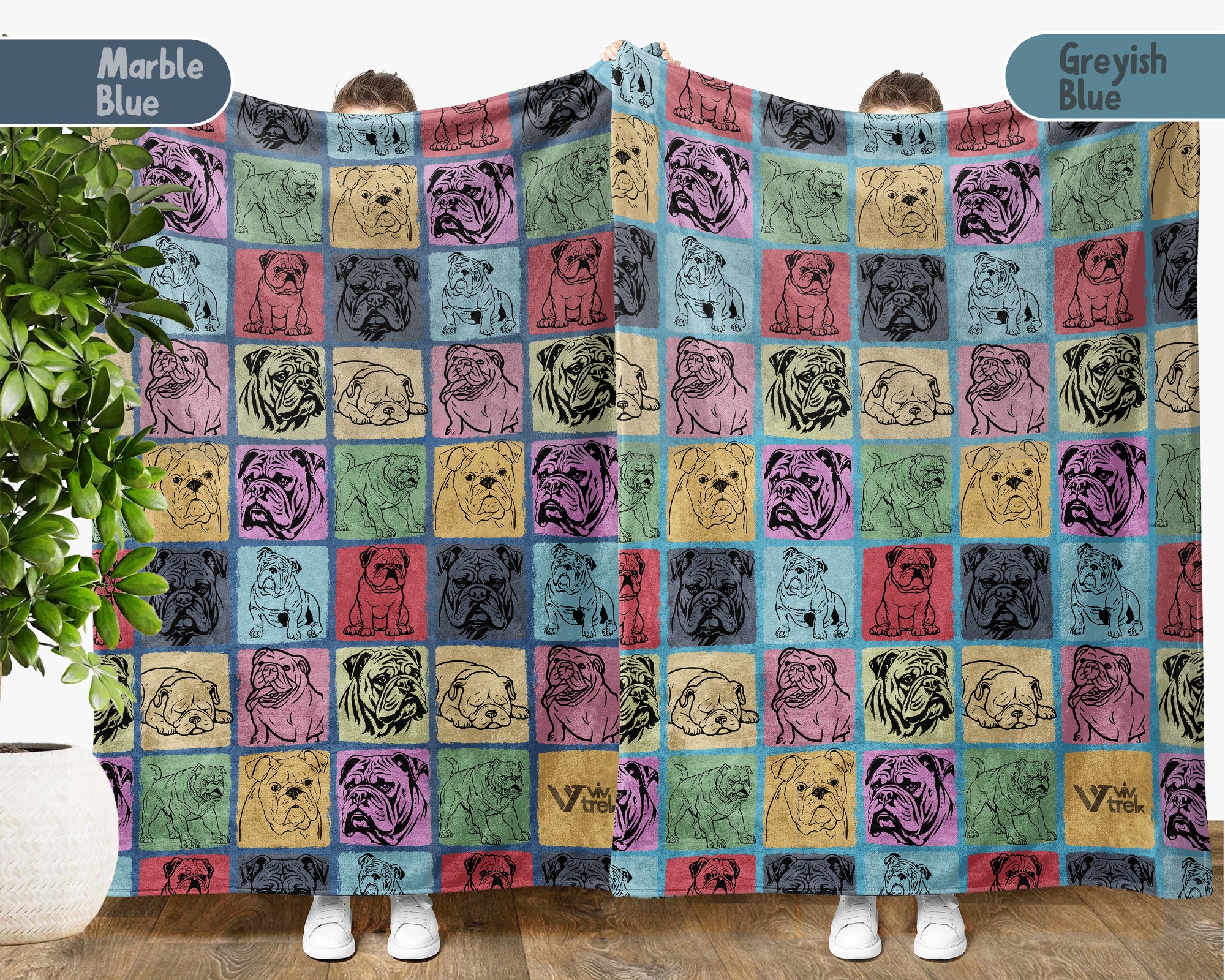 Vintage Bulldog Blanket – Easily Distracted Dog Lover Throw Gift