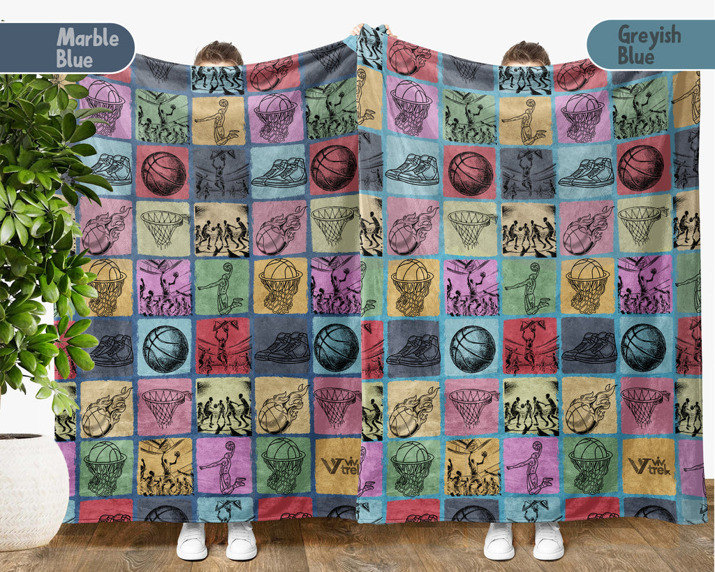 Vintage Basketball Lover Blanket – Cozy Sports Fan Throw Gift