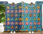 Retro Soccer Blanket Gift Cozy Sports Throw Soft Football Graphic Decor Unique Player Gift for Match Day Fans