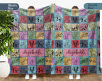 Personalized Elephant Blanket – Custom Name Cozy Vintage Throw for Animal Lovers