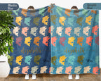 Custom Name Fishing Blanket, Personalized Outdoor Throw, Cozy Fisherman Gift for Cabin and Lake House Decor