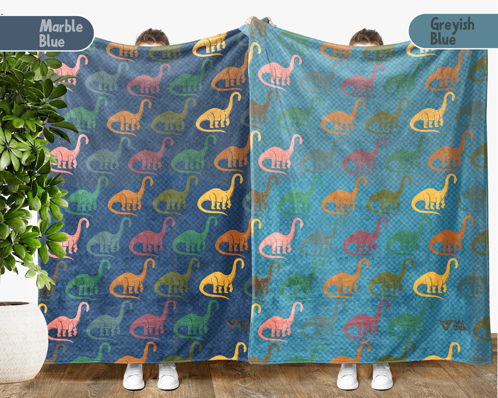 Retro Dinosaur Blanket – Brachiosaurus Cozy Throw Gift