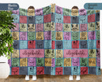Personalized Name French Bulldog Blanket Custom Cozy Retro Dog Lover Throw Gift