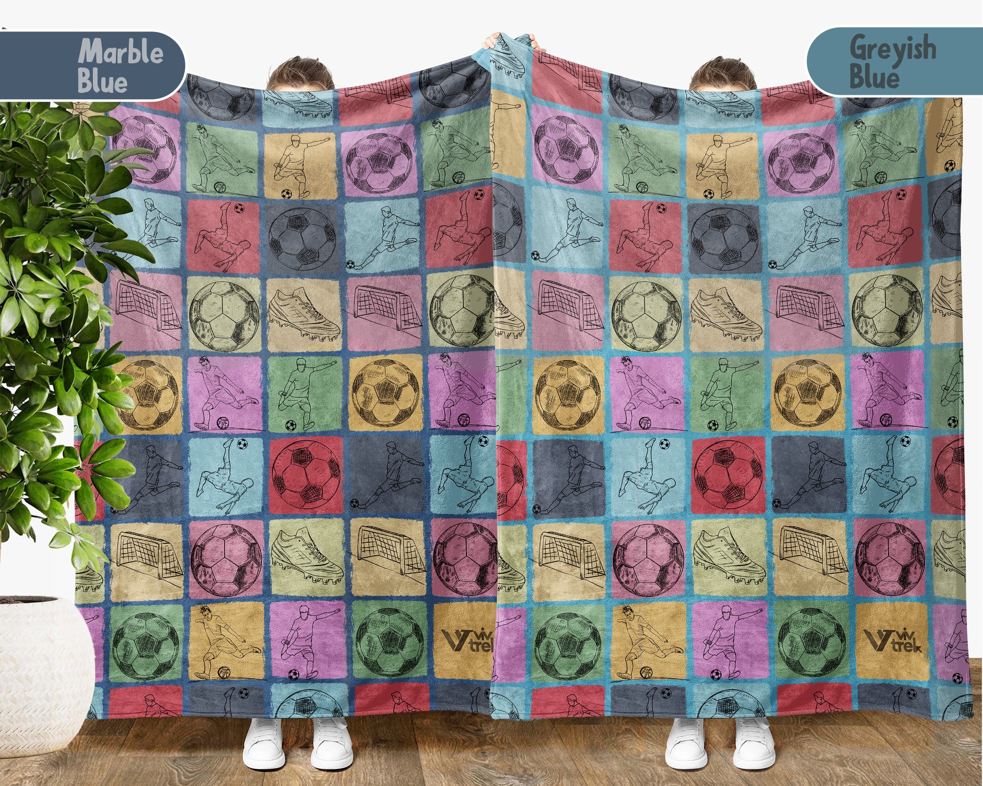 Retro Soccer Blanket – Cozy Throw for Players and Fans