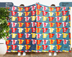 Retro Spain Blanket Throw with España Flag Design, Cozy Barcelona Madrid Inspired Decor, Europe Travel Lover Gift Blanket