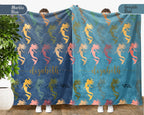Personalized Mermaid Blanket with Custom Name Cozy Fantasy Ocean Throw for Kids Girls Cute Gift Magical Bedroom Decor