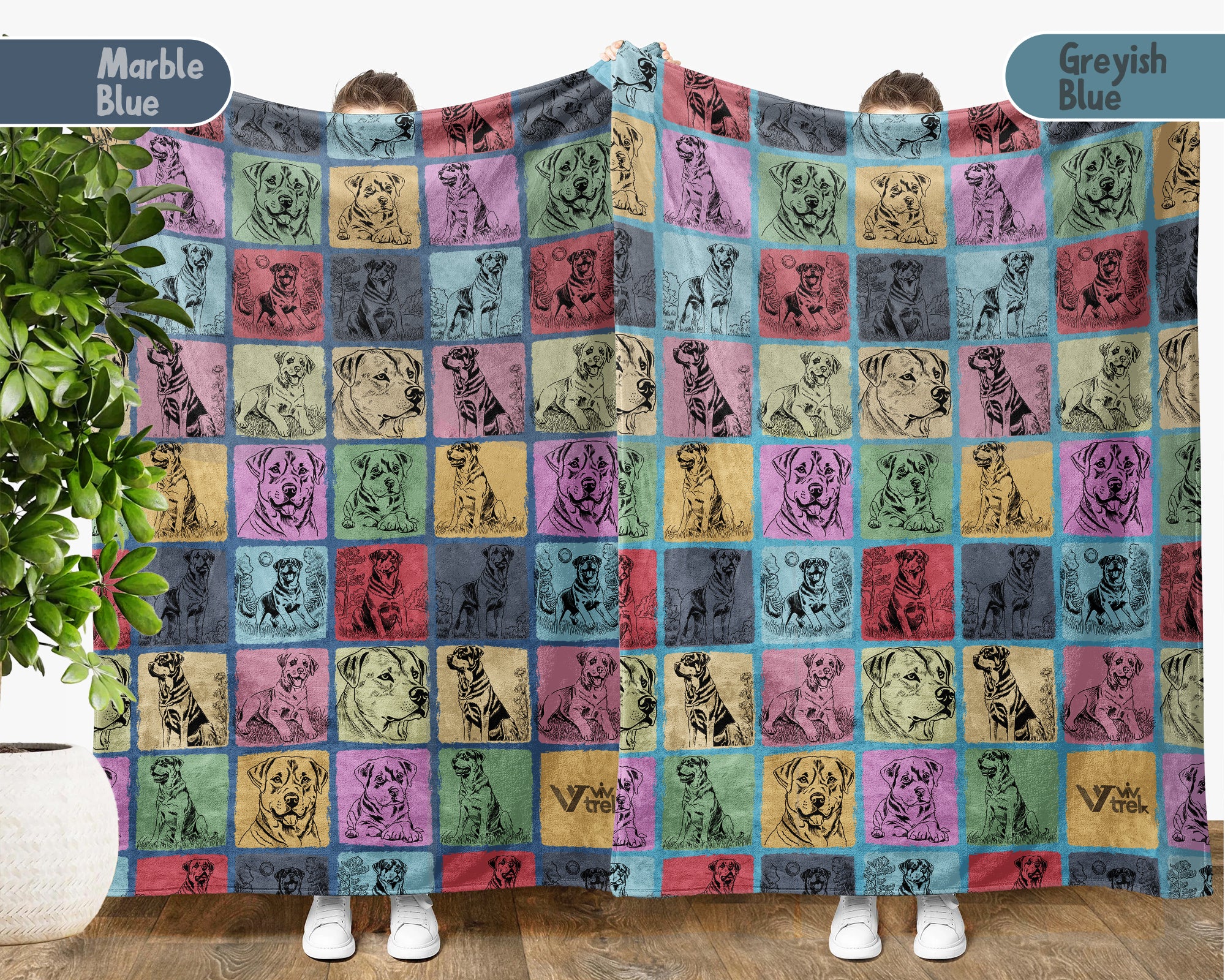 Vintage Rottweiler Dog Blanket – Cozy Throw for Dog Lovers