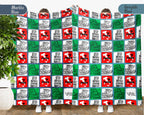 Retro Italy Blanket Throw with Italia Flag Design, Cozy Rome Venice Inspired Decor, Mediterranean Travel Lover Gift Blanket