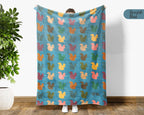Funny Squirrel Lover Blanket Retro Woodland Cozy Nature Throw Gift