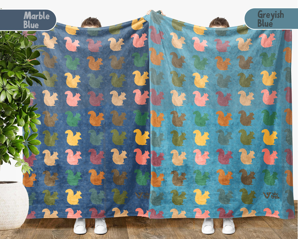 Funny Squirrel Lover Blanket Retro Woodland Cozy Nature Throw Gift