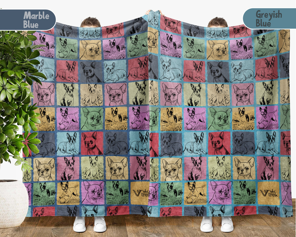 Boston Terrier Lover Blanket Retro Puppy Cozy Dog Gift Throw