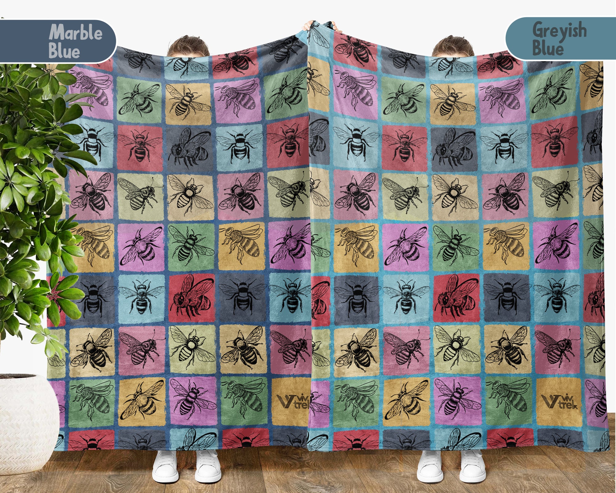 Vintage Bee Lover Blanket Retro Nature Inspired Cozy Throw Gift
