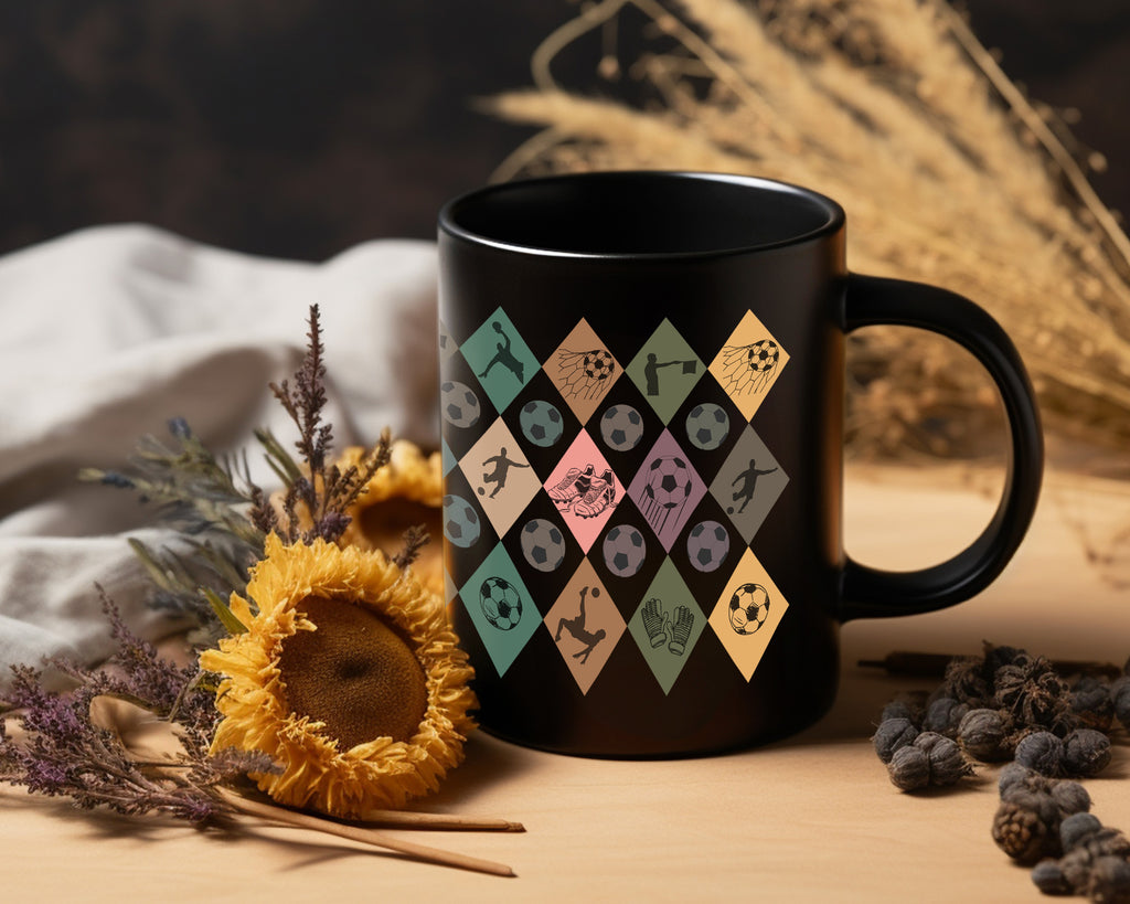 Retro Custom Soccer Mug, Personalized Name Football Coffee Cup, Unique Soccer Lover Gift, Vintage Sports Fan Mug, Player Gift Drinkware