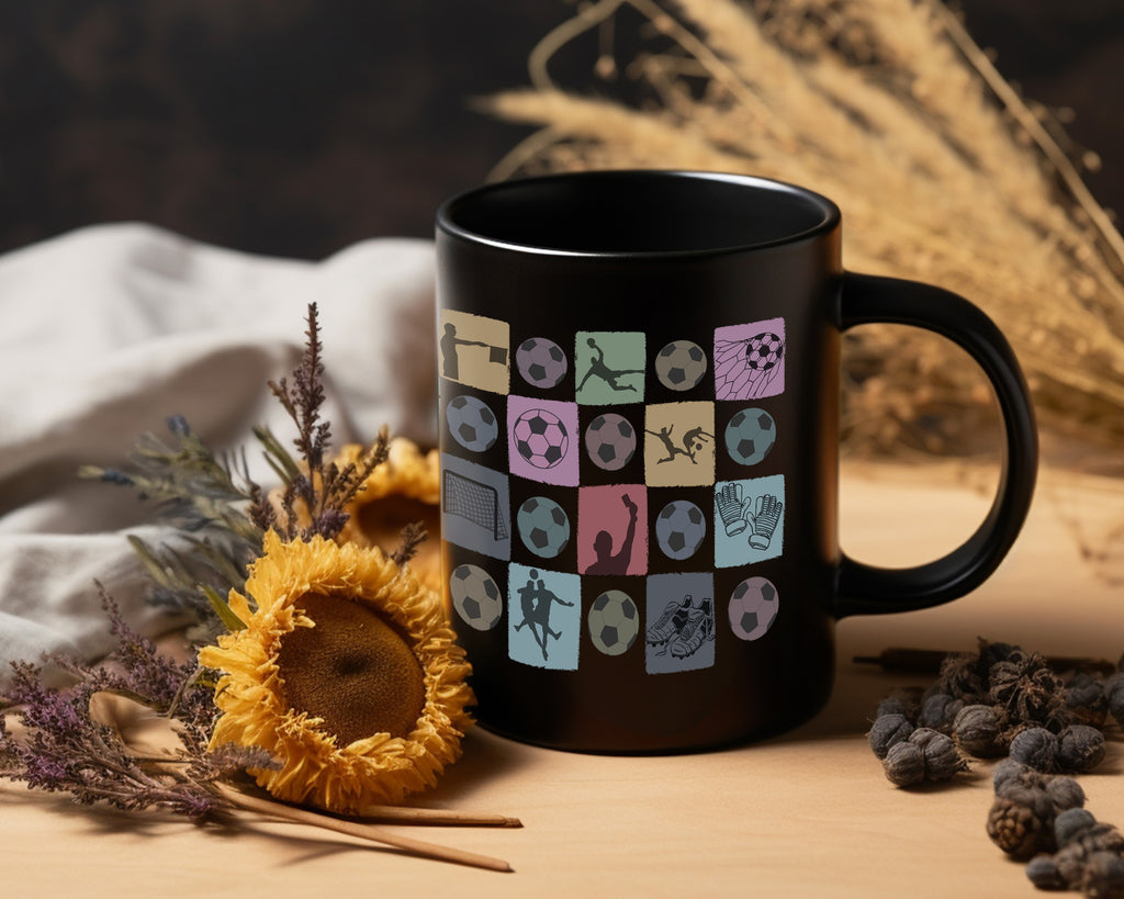 Custom Soccer Mug, Personalized Name Football Coffee Cup, Retro Soccer Lover Gift, Unique Sports Fan Mug, Player Gift Drinkware