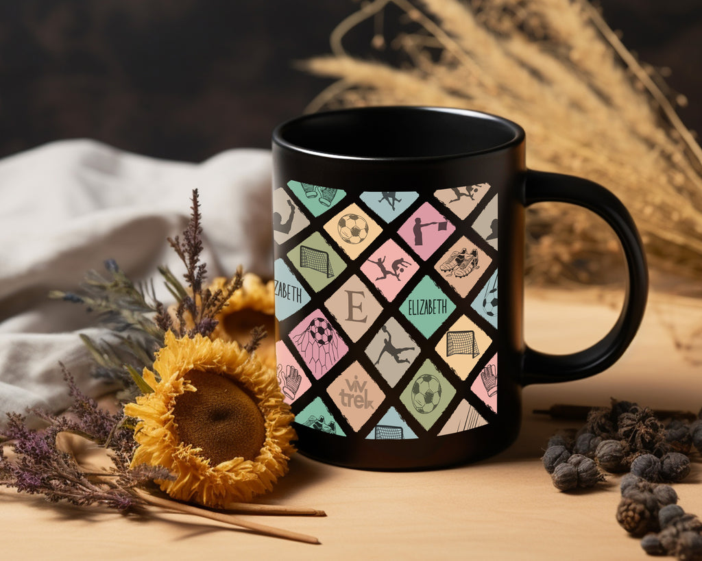 custom soccer mug, retro soccer mug, name soccer mug, personalized mug, soccer gift, football mug, player gift, sports mug, soccer lover gift, custom name cup, gift for boys, gift for girls, soccer fan mug