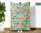 Custom Soccer Blanket, Personalized Name Soccer Throw for Boys and Girls, Vintage Unique Soccer Lover Gift, Cozy Sports Blanket
