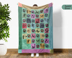 Custom Name Soccer Blanket, Personalized Name Soccer Throw for Boys and Girls, Retro Unique Soccer Lover Gift, Cozy Sports Blanket