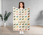Personalized Australian Shepherd Throw Blanket | Custom Name Blue Red Merle Dog Gift | Cozy Aussie Breed Home Accent Decor