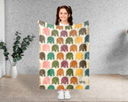 Retro Polar Bear Blanket Gift Arctic Wildlife Throw Cozy Bear Lover Blanket Unique Animal Print Home Decor Gift Idea