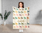 Custom Dobermann Dog Blanket – Personalized Name Throw for Pet Lovers & Fans