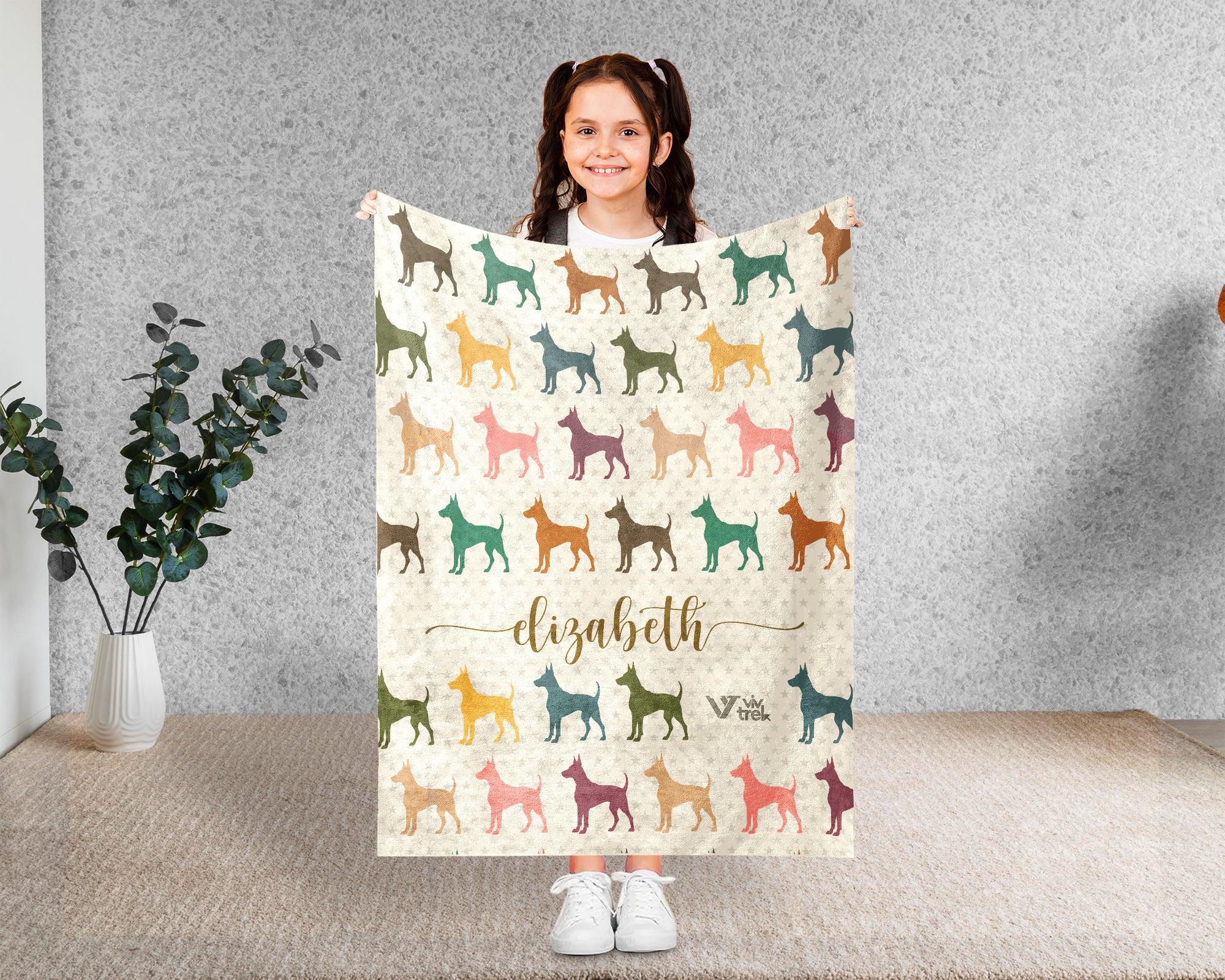 Custom Dobermann Dog Blanket – Personalized Name Throw for Pet Lovers & Fans