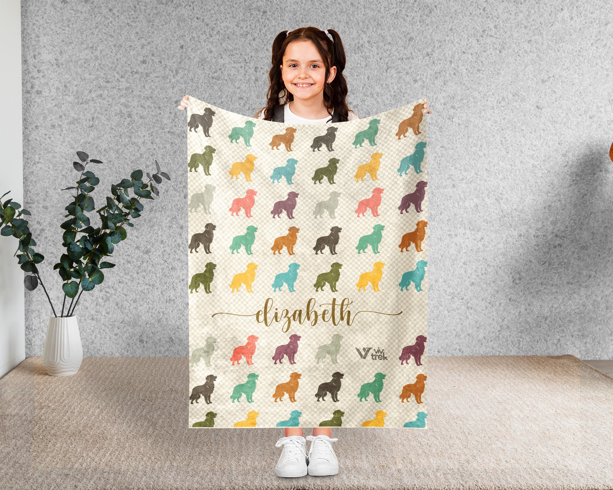 Custom Name Golden Retriever Blanket – Personalized Cozy Dog Lover Throw