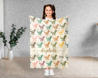 Personalized T-Rex Blanket Custom Name Dino Throw Retro Tyrannosaurus Decor Cozy Gift Unique Prehistoric Home Accent