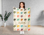 Personalized Unicorn Blanket Kids Custom Name Rainbow Nursery Throw Magical Creature Pastel Forest Cozy Fleece Decor Gift