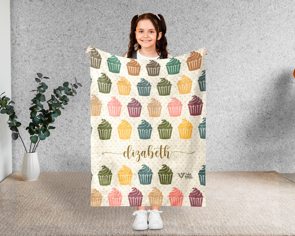 Personalized Baking Lover Blanket Retro Kitchen Throw Cozy Custom Name Gift Soft Cake Bread Maker Decor for Home