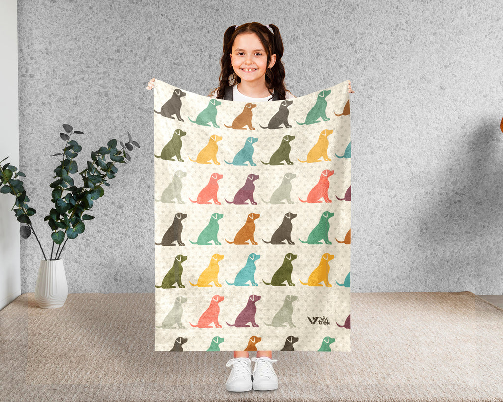 Retro Dog Blanket – Cozy Vintage Style Pet Lover Throw