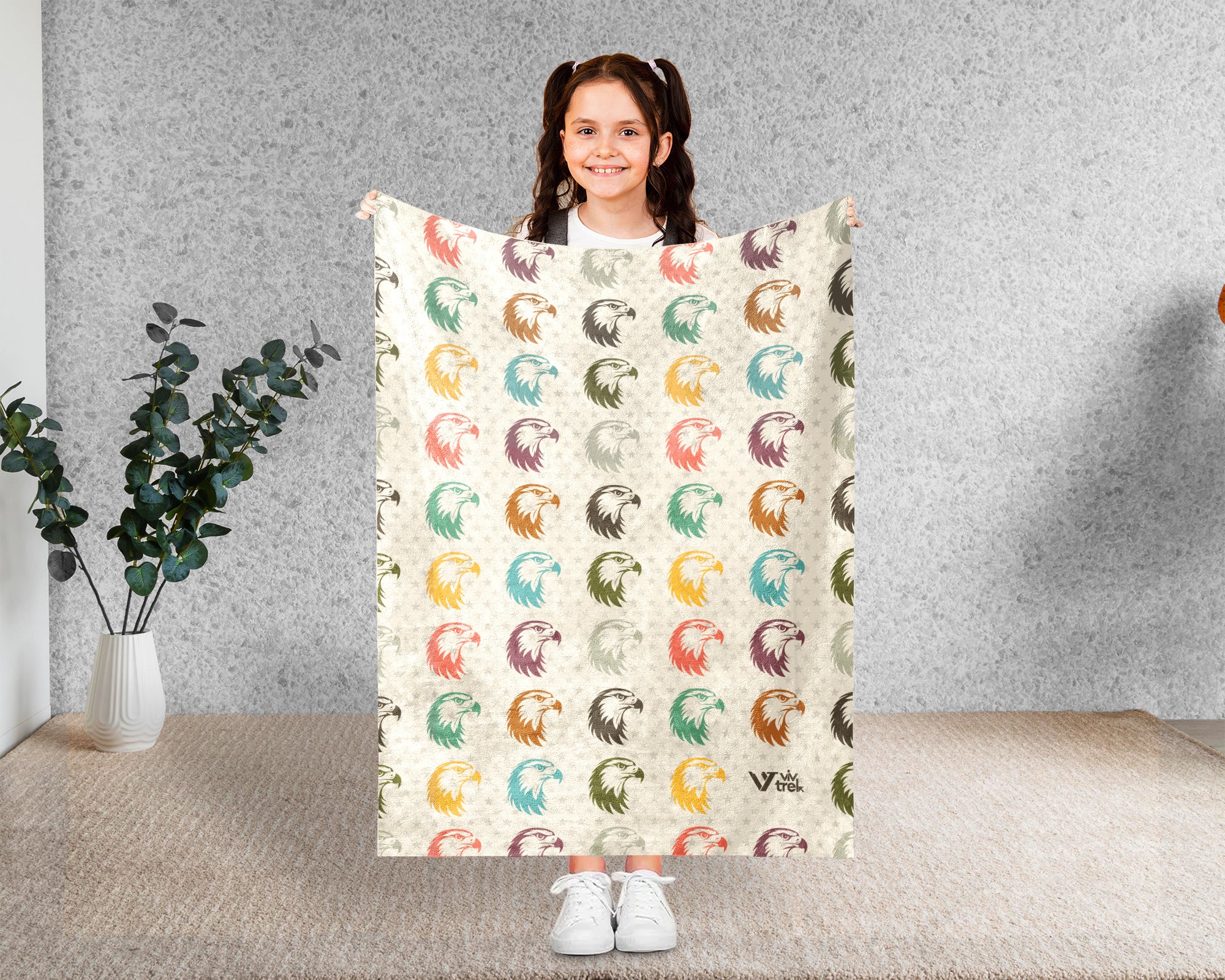 Retro Eagle Throw Blanket – Cozy Wildlife Lover Gift