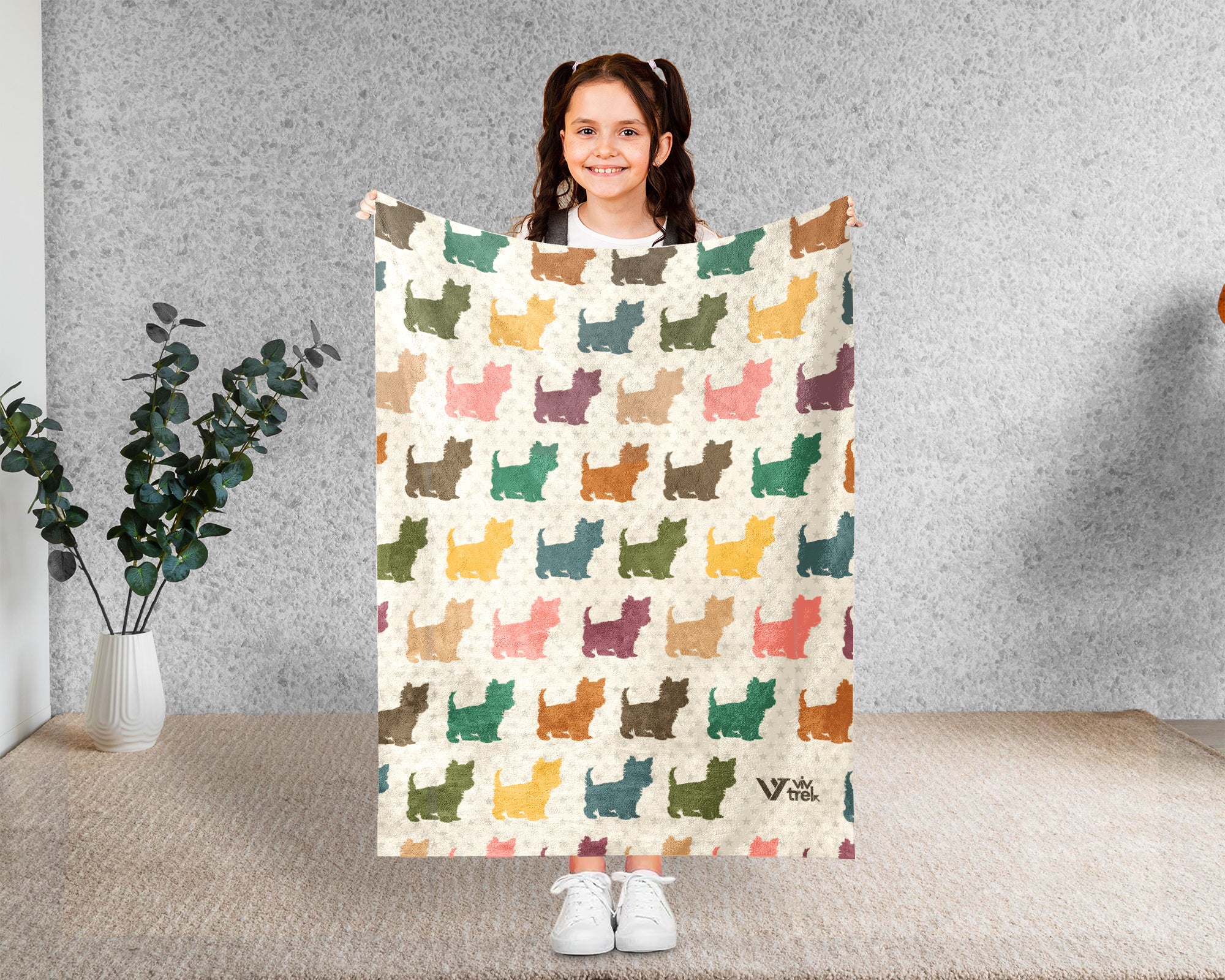 Retro Yorkshire Terrier Dog Blanket Gift, Cozy Yorkie Lover Throw, Cute Puppy Blanket, Unique Dog Owner Decor