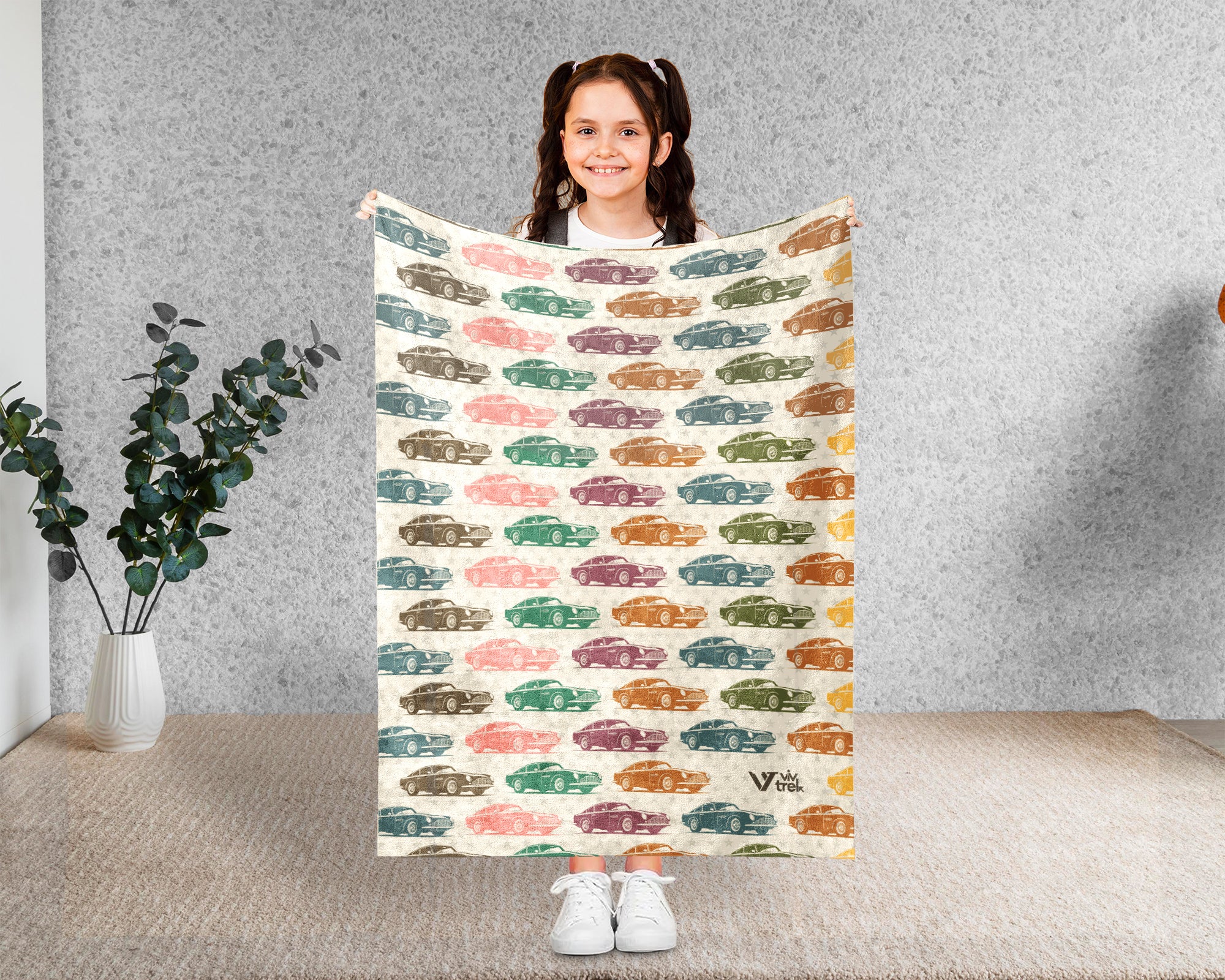 Retro Classic Car Throw Cozy Automotive Blanket Soft Garage Decor Unique Mechanic Gift for Vehicle Enthusiasts