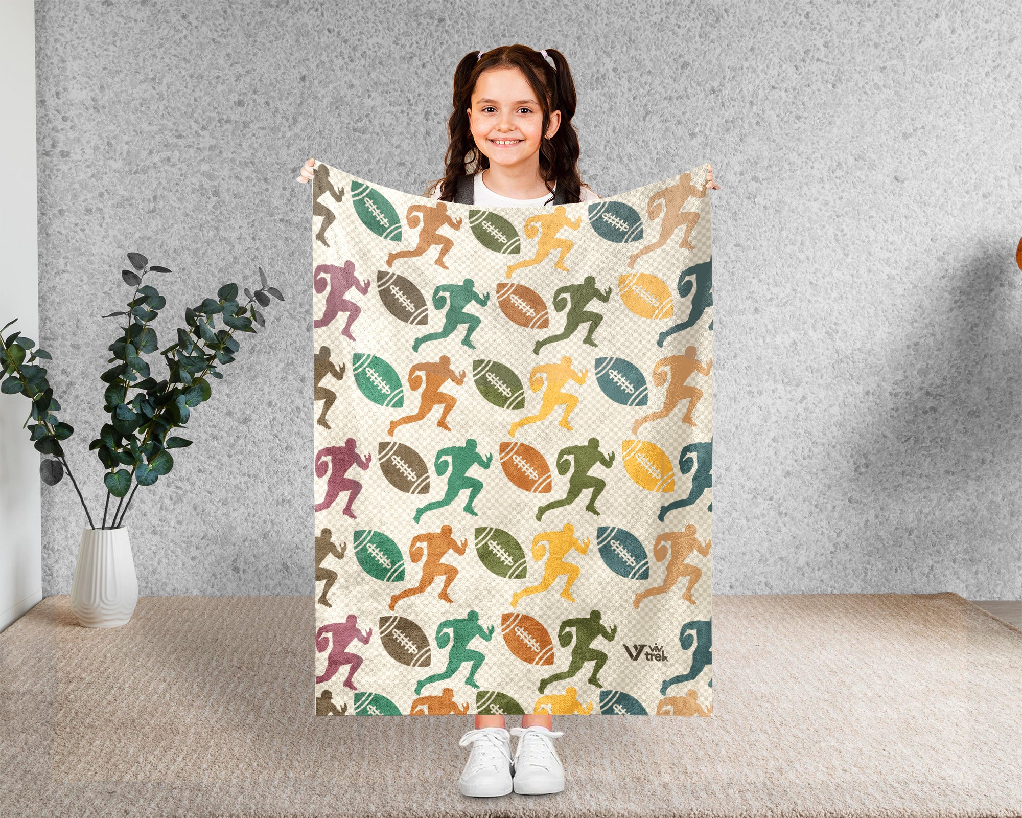 Vintage Rugby Player Blanket – Cozy Throw for Rugby Fans