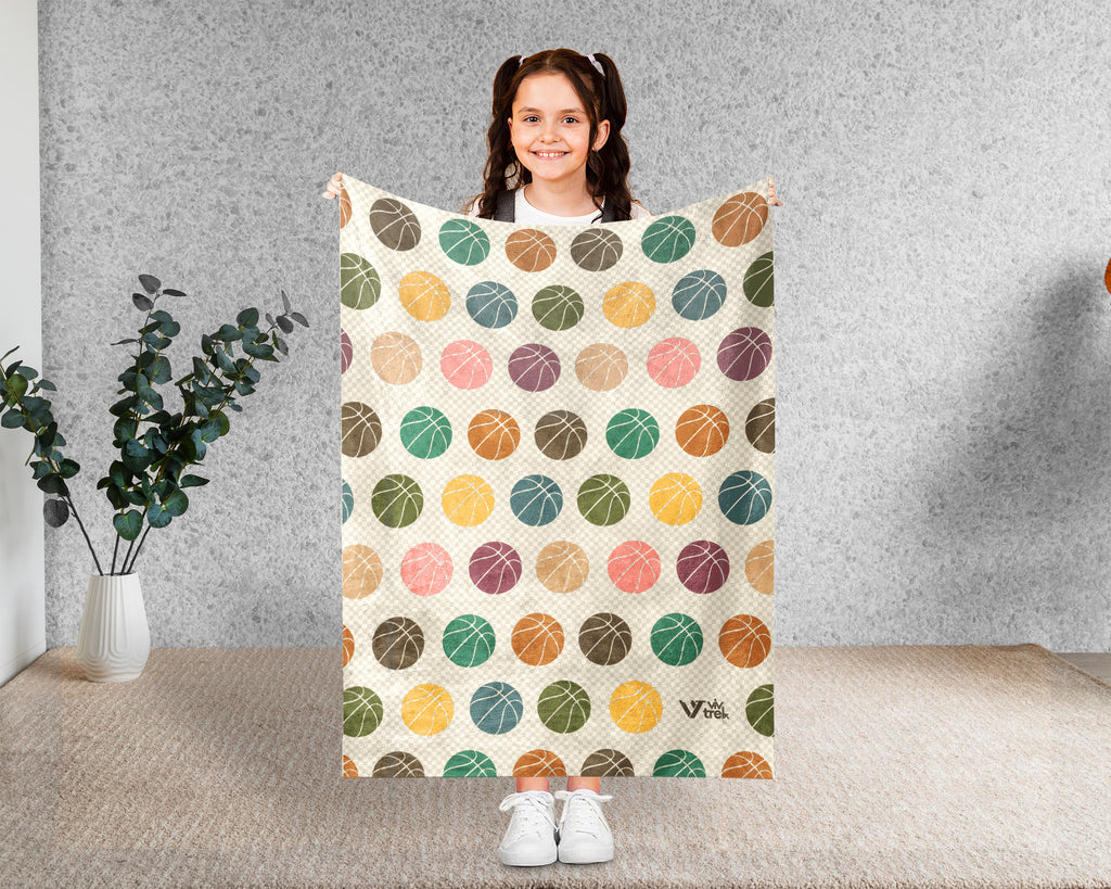 Retro Basketball Throw Blanket – Cozy Gift for Sports Fans