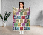 Retro New York State Blanket, 4th of July Patriotic Cozy Throw, Vintage NY Lover Fleece, Empire State Inspired American Home Gift