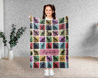 Custom Kangaroo Blanket Personalized Name Retro Wildlife Throw Cozy Aussie Animal Decor Unique Gift Nature Inspired Home Accent