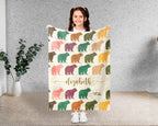 Personalized Bear Blanket Custom Name Wildlife Throw Retro Animal Graphic Cozy Rustic Home Decor Unique Nature Inspired Gift