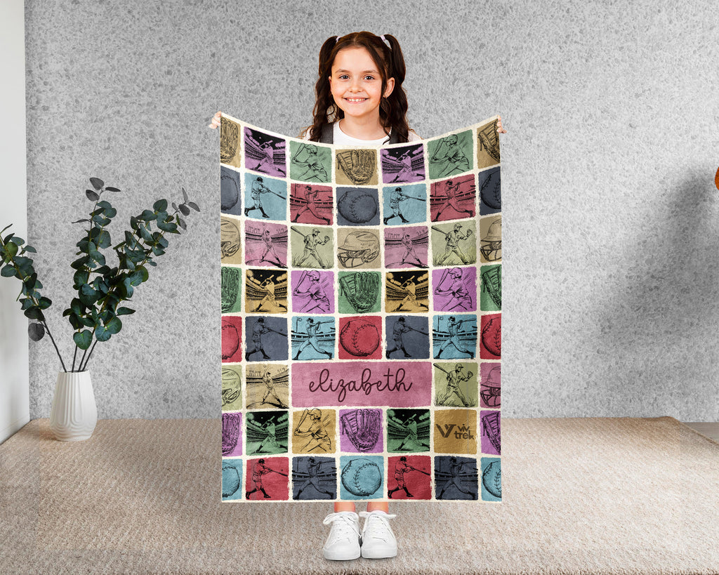 Custom Baseball Blanket – Personalized Throw for Baseball Fans & Lovers