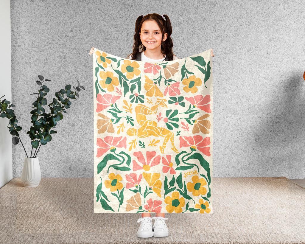 Floral Wrestling Blanket – Cozy Athlete Lover Throw