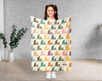 Retro Gardening Throw Cozy Botanical Blanket Soft Nature Decor Unique Gardener Gift for Plant Lovers Home