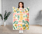 Custom Name Floral Disc Golf Blanket, Cozy Sports Lover Throw