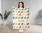 Custom Name Rottweiler Blanket, Cozy Vintage Puppy Throw for Dog Lovers