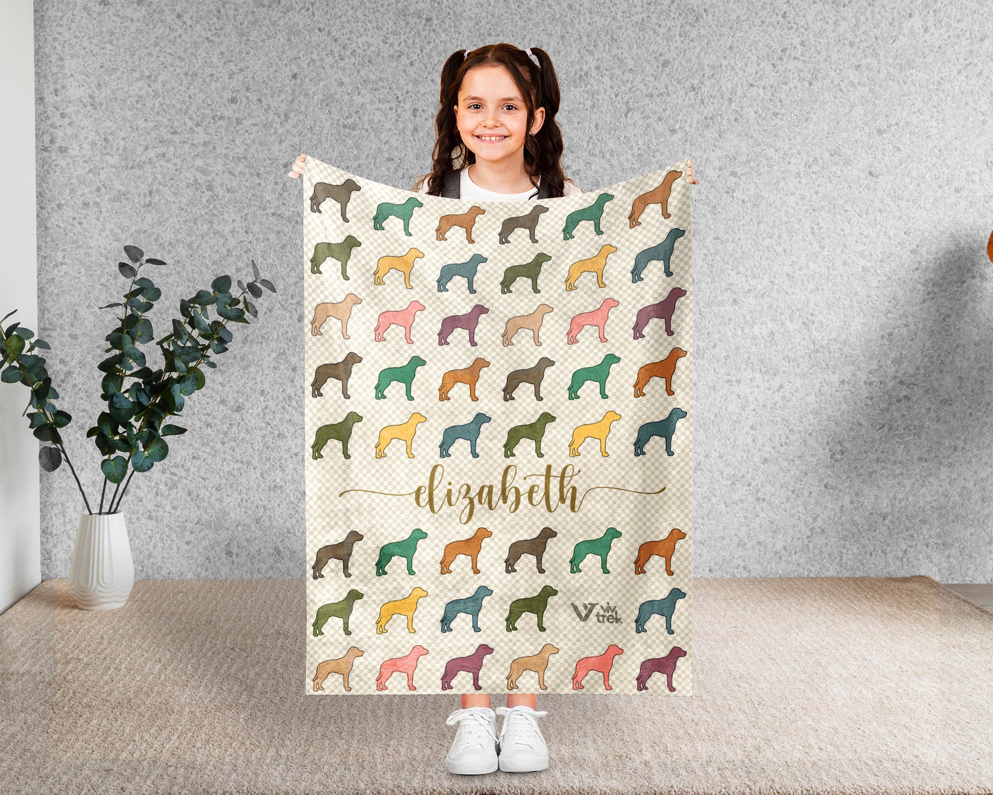 Personalized Vizsla Blanket | Custom Dog Name Throw | Hungarian Pointer Breed Gift for Dog Lovers Home Decor Accent