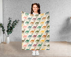 Retro Dinosaur Blanket – Brachiosaurus Cozy Throw Gift