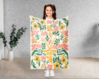 Floral Ice Hockey Blanket – Cozy Sports Fan Throw Gift