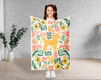 Floral Poodle Blanket – Cozy Vintage Dog Lover Throw Gift