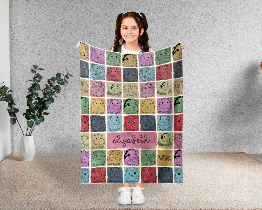 Custom Guinea Pig Blanket Personalized Name Pet Lover Cozy Throw Gift