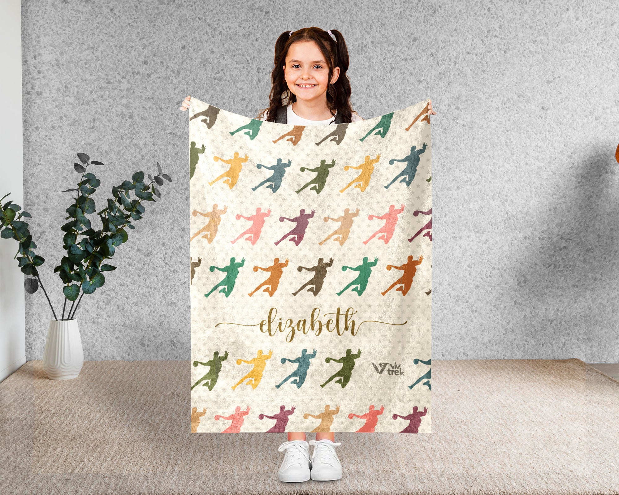 Custom Handball Blanket Personalized Name Sport Throw Cozy Athlete Gift Team Spirit Decor Unique Fan Home Accent